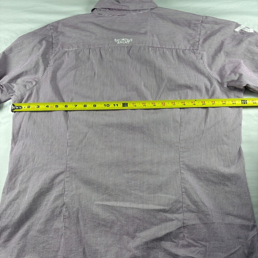 Ariat ReAL Button Down Shirt‎ Womens 1X Purple Striped Logo Sleeve Western - Picture 11 of 12